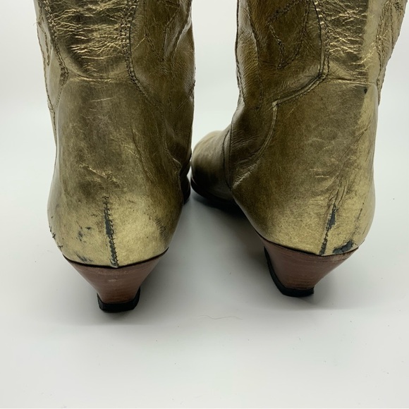No name golden leather western boots. - Picture 10 of 16